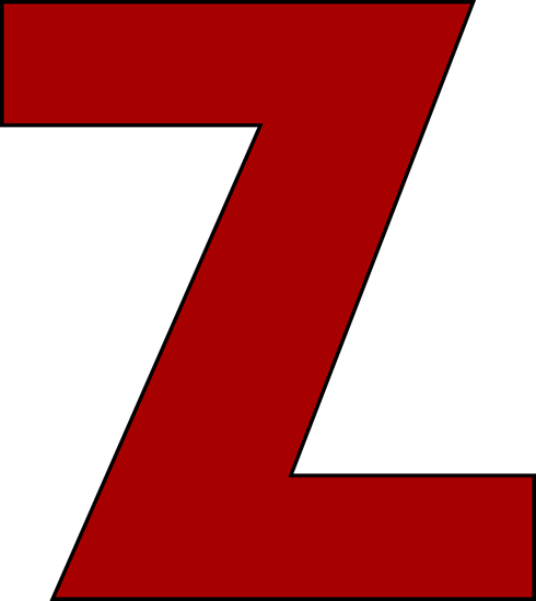 Red Letter Z Clip Art Image Alphabet Clipart - Letter Z Clip Art (490x550)