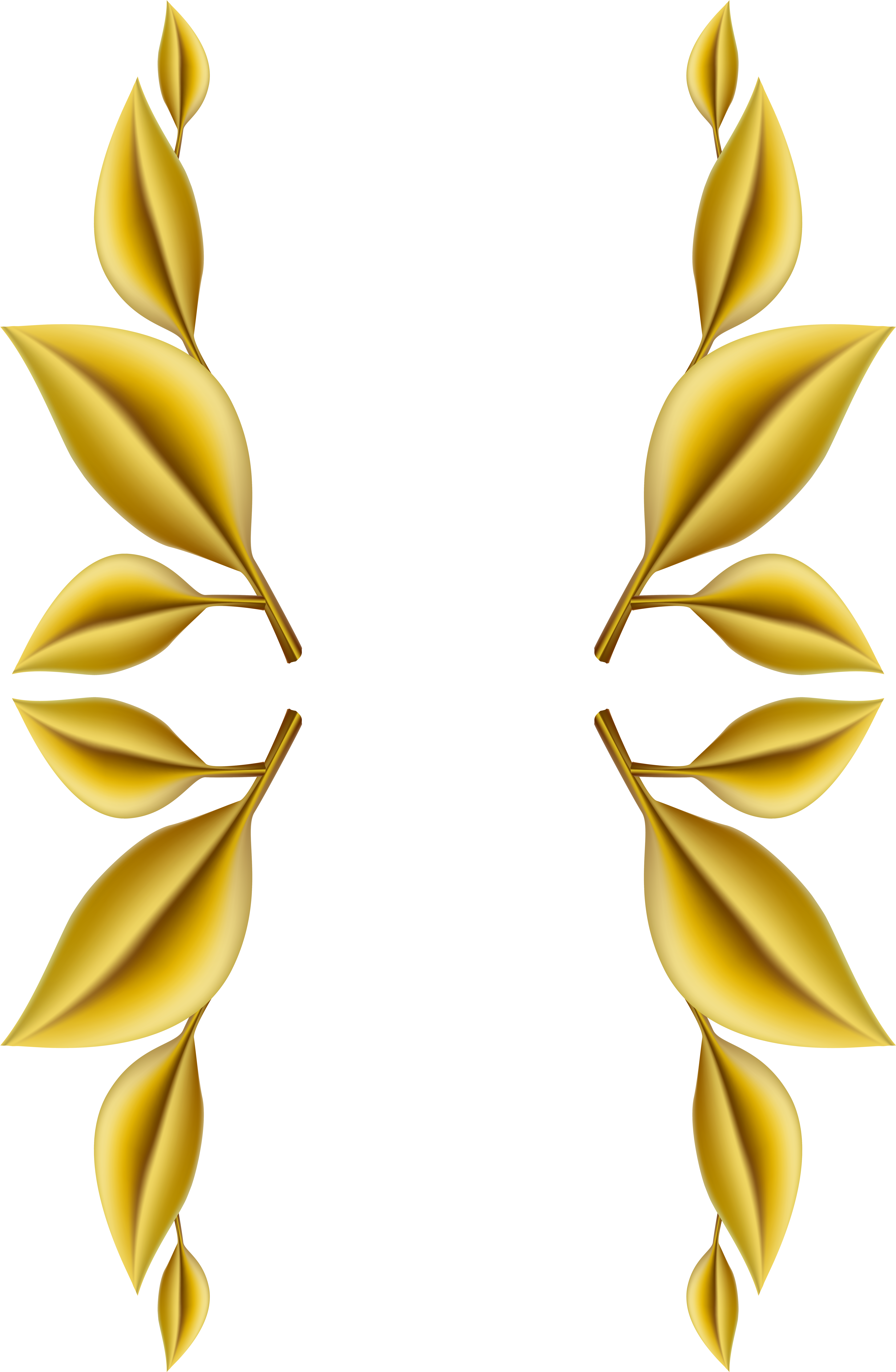 Gold Leaves Decoration Png Clip Art Image - Gold Leaf Clip Art (5225x8000)