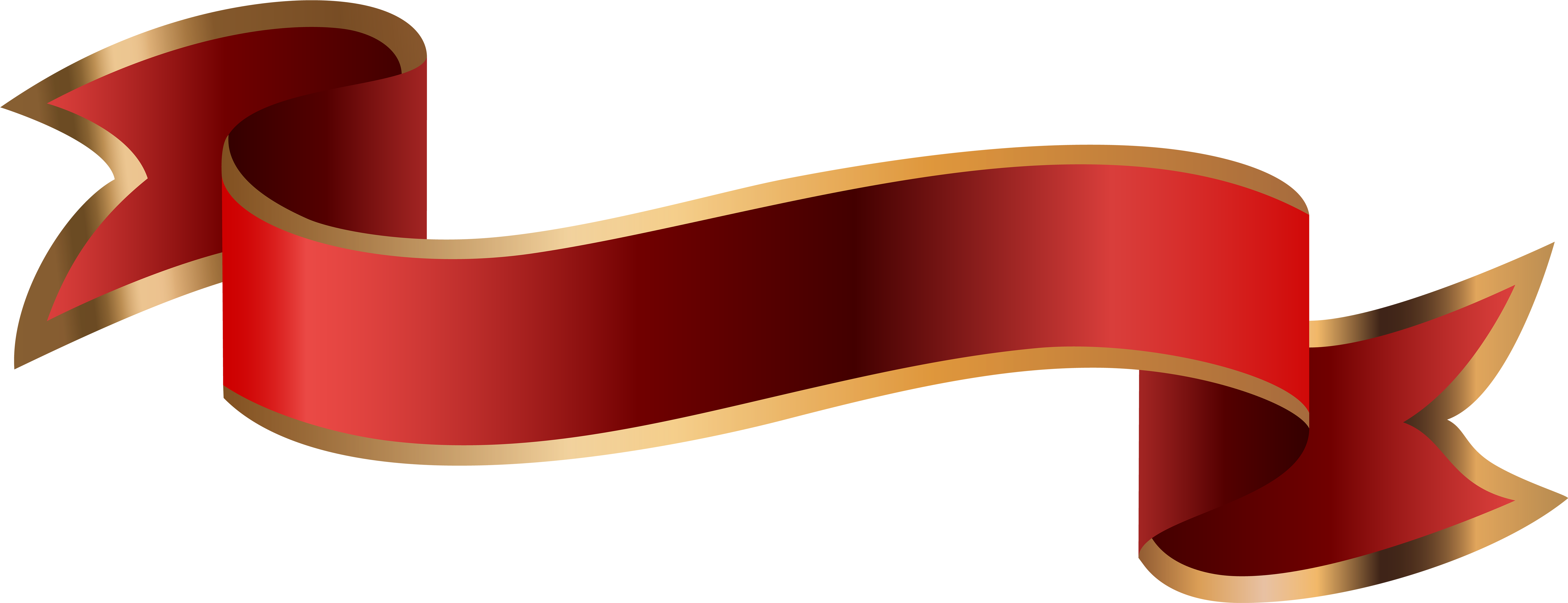 Banner Red Clip Art - Red Banner Clipart Transparent (8000x3098)