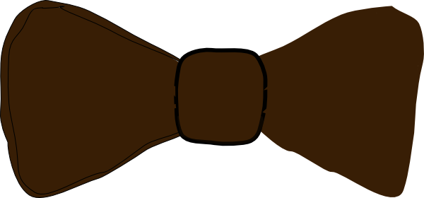 Brown Bowtie Clip Art At Clker - Black Bow Tie Clip Art (600x280)