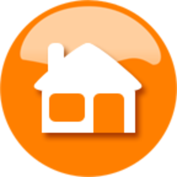 Free Images At Clker - Home Button Png Orange (600x600)