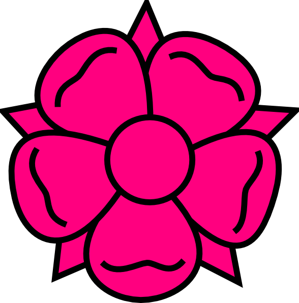 Boot Flower Clip Art At Clker - Flower Clipart Black And White (588x596)