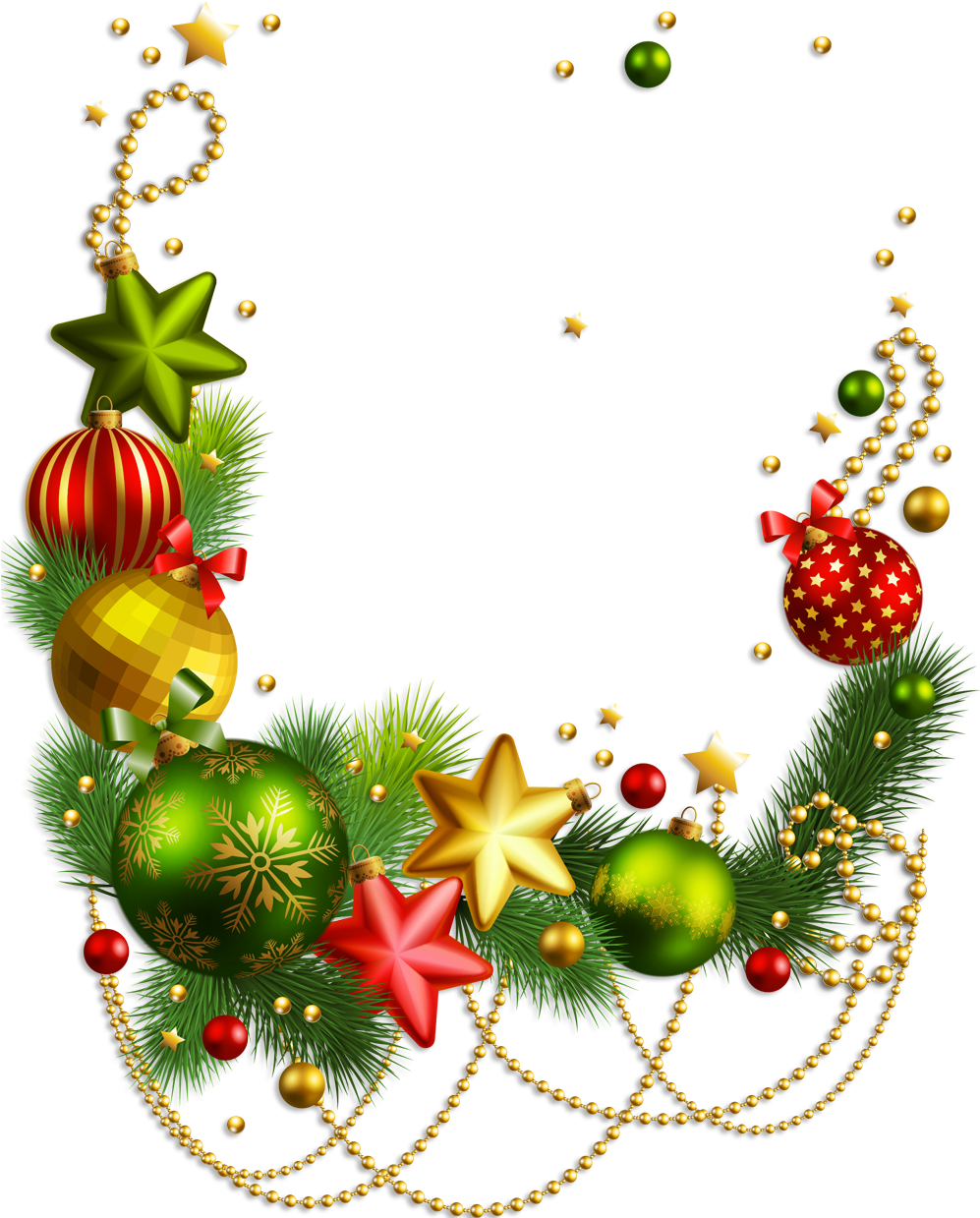 Transparent Clip Art Christmas Decorations - Christmas Border Transparent Png (1008x1250)