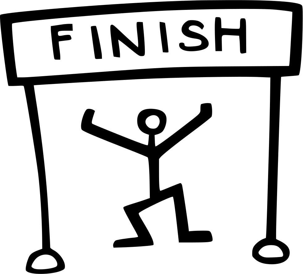 Finish Line Runner Comments - Finish Line Clipart Black And White (981x888)