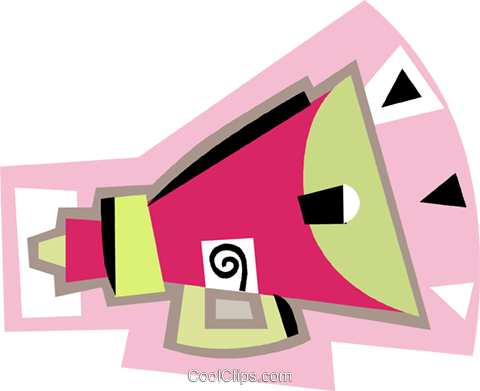 Bullhorn, Megaphone Royalty Free Vector Clip Art Illustration - Graphic Design (480x391)