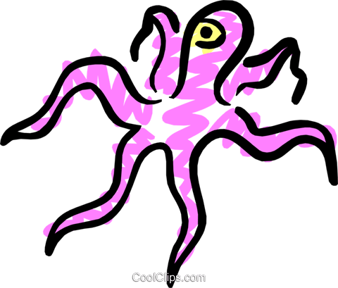 Octopus Royalty Free Vector Clip Art Illustration - Octopus (480x409)