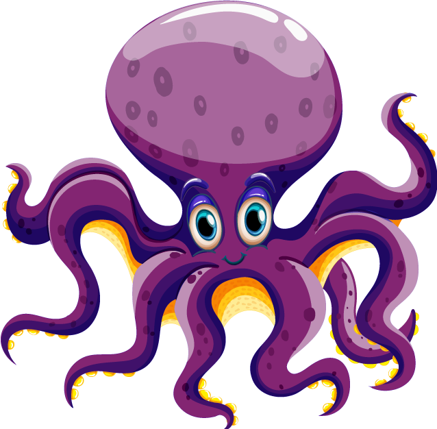 Octopus Clipart Alike - Sea Animals Images Art (638x626)