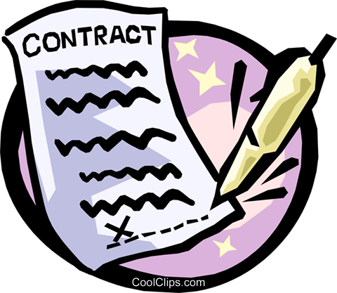Contract With Pen Royalty Free Vector Clip Art Illustration - Cartoon Pen And Paper (480x417)
