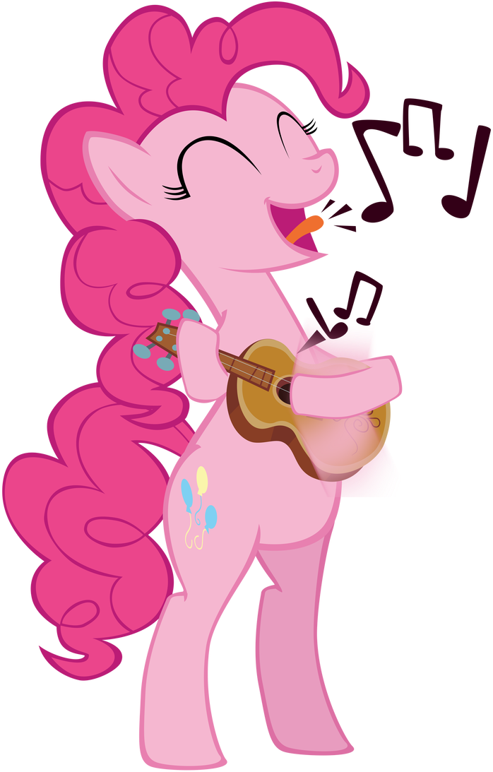Pinkie With Ukulele By Mrkat7214 - My Little Pony Friendship (708x1129)