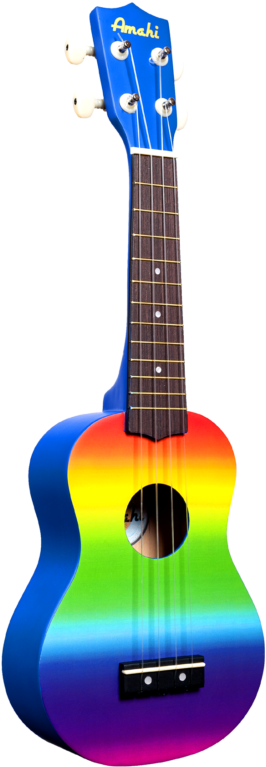 Clipart Black And White Orange Flower Amahi Ukuleles - Rainbow Soprano Ukulele (300x819)