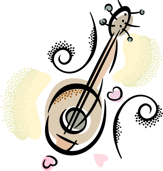 Vector Illustration Of Ukulele String Musical Instrument - Vector Illustration Of Ukulele String Musical Instrument (669x700)