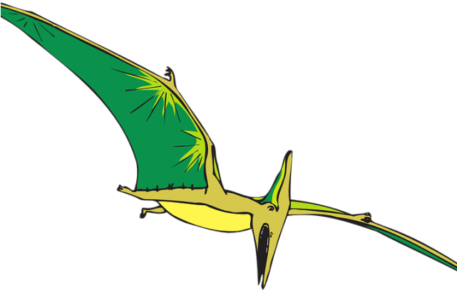 Dinosaurs Clipart Bird - Dinosaur Flying Clipart Png (640x480)