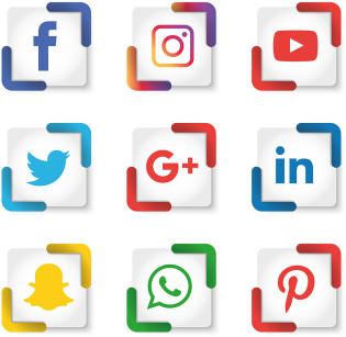 Social Media Icons Set Vector, Social, Media, Icon - Facebook Instagram Logo Vectors (360x360)