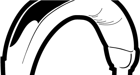 Black And White Headphones Clipart (500x262)