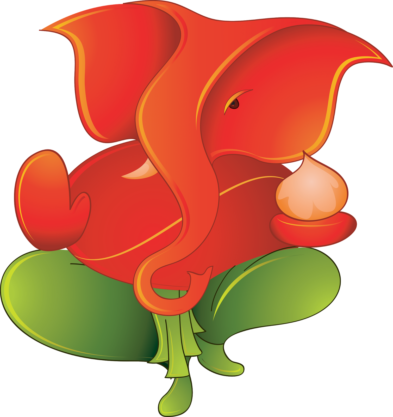 Lord Ganesha Vector Free High Quality Png - Transparent Background Ganpati Png (1509x1600)