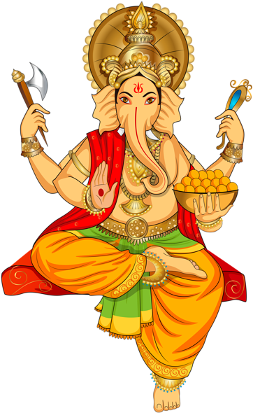 Ganesha Png Transparent Clip Art Image - Clip Art Of Ganesha (362x590)