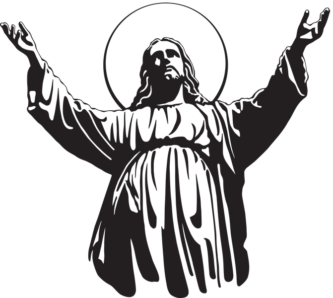 Ganesha Clipart Download Wallpaper Full Wallpapers - Jesus Black And White Png (671x600)