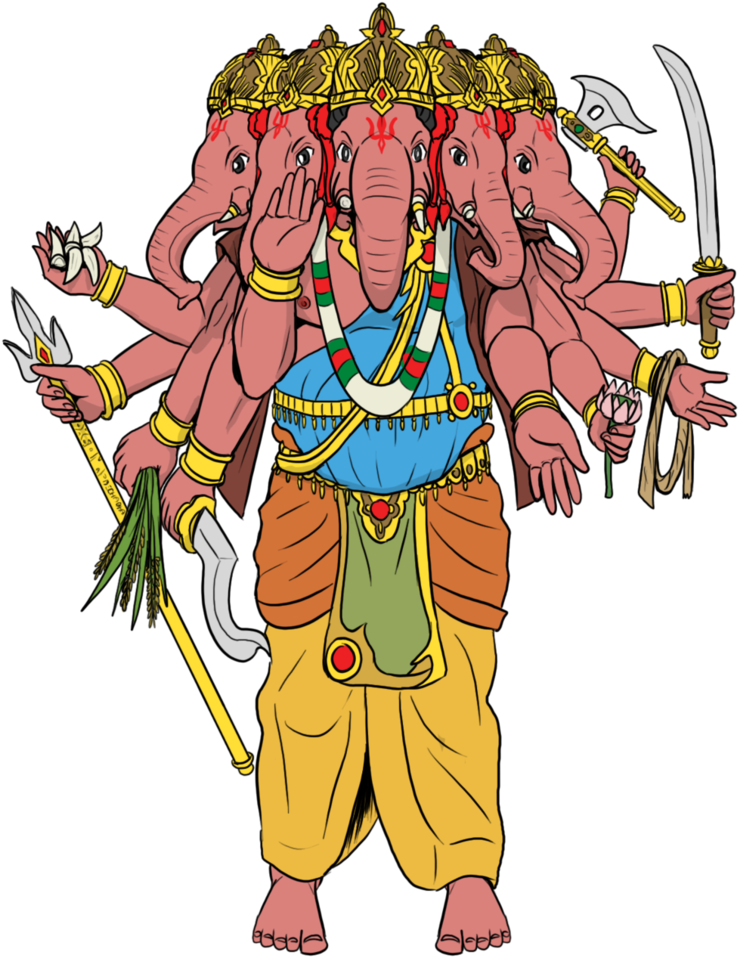The Panchamukhi Ganesha By Https - Panchmukhi Ganesh Png (774x1032)