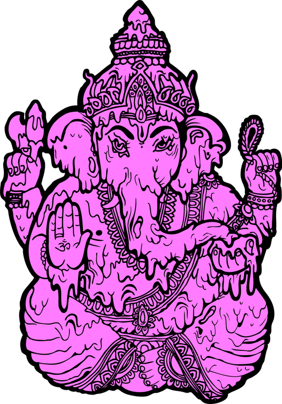 Luck Art Music, Ganesha, Trippy, Artsy Fartsy, Holi, - Ganesha (572x820)