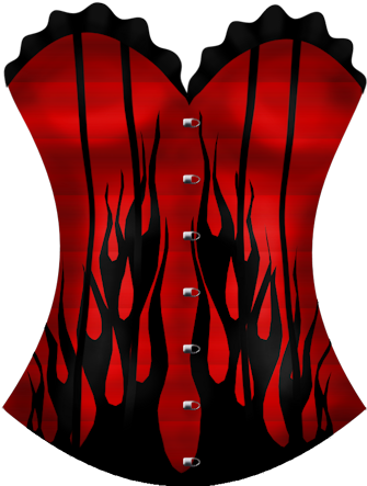 Red Flaming Corset - Illustration (411x500)