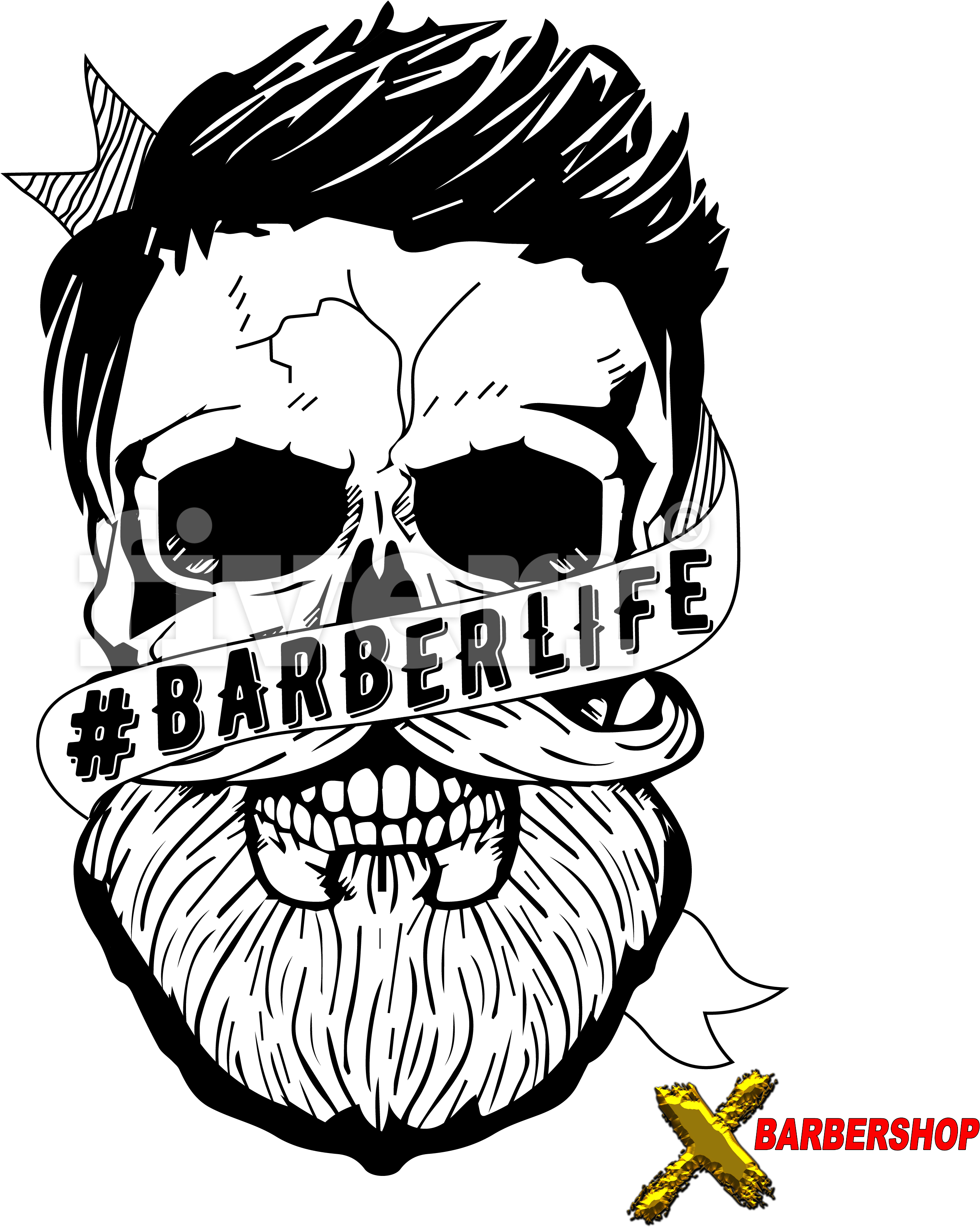 Drawn Beard Barber Shop - Beard (3600x3600)