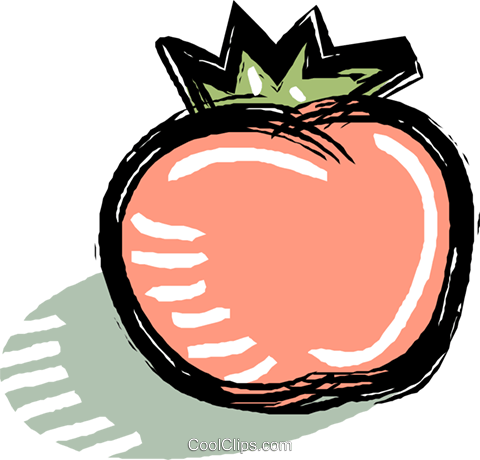 Red Tomato Royalty Free Vector Clip Art Illustration - Red Tomato Royalty Free Vector Clip Art Illustration (480x460)