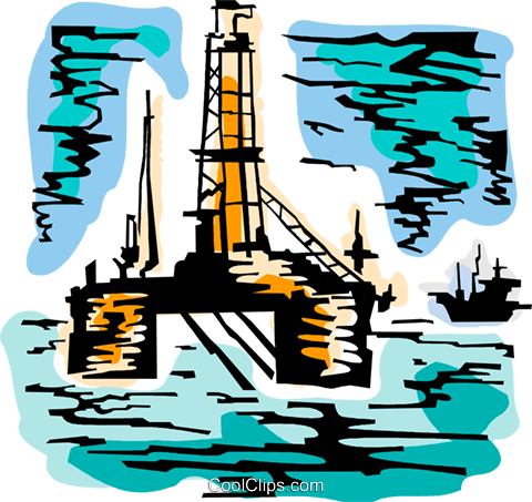 Offshore Drilling Platforms Royalty Free Vector Clip - Poster (480x453)