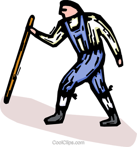 Man Walking With A Walking Stick Royalty Free Vector - Man Walking With A Walking Stick Royalty Free Vector (446x480)