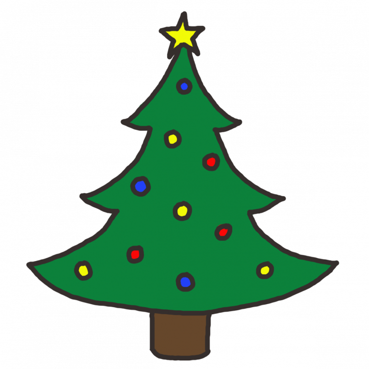 Christmas Tree Clip Art Outline - Christmas Tree Clip Art (728x728)