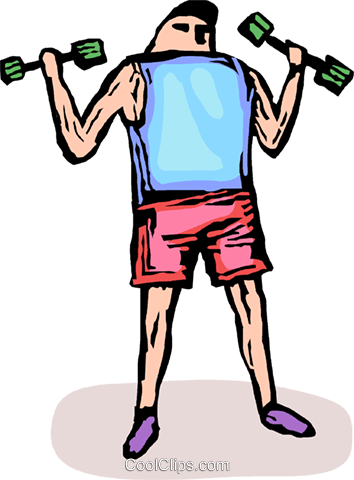 Person Lifting Weights Royalty Free Vector Clip Art - Person Lifting Weights Royalty Free Vector Clip Art (354x480)