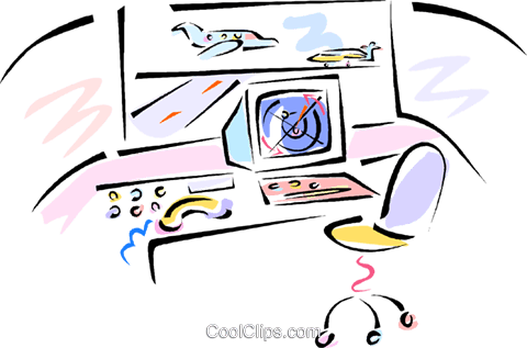 Air Traffic Control Royalty Free Vector Clip Art Illustration - Air Traffic Control Royalty Free Vector Clip Art Illustration (480x317)