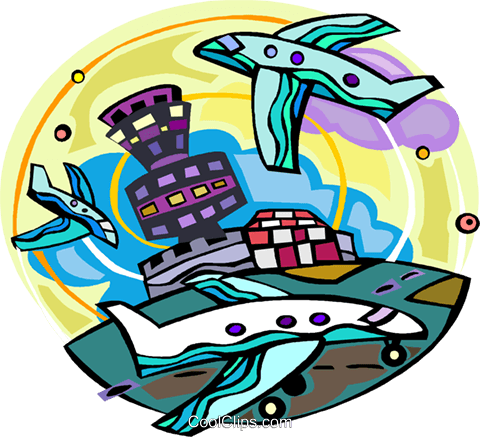 Air Traffic Control Royalty Free Vector Clip Art Illustration - Air Traffic Control Royalty Free Vector Clip Art Illustration (480x437)