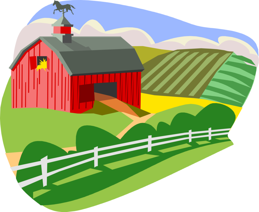 Farm Clipart Pasture - Clip Art Farm (857x700)