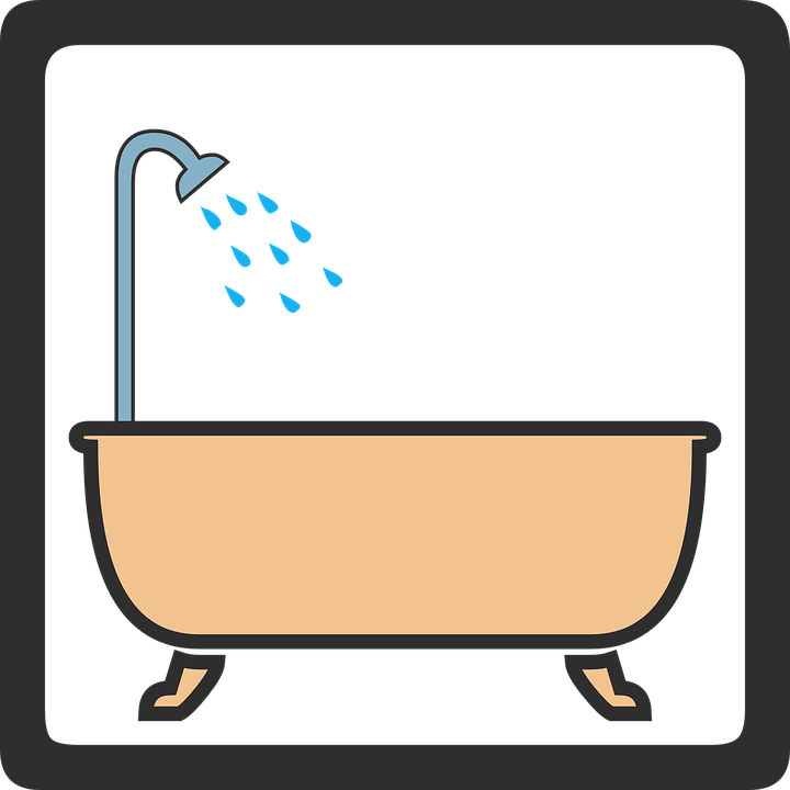 Hotel Bathroom Tourist - Bath Shower Clip Art (720x720)