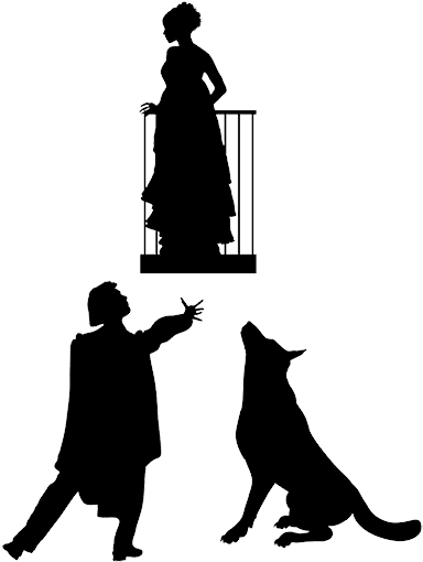 Wolfstoria - Romeo And Juliet Balcony Cartoon (400x524)