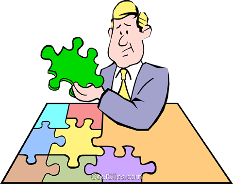 Cartoon Puzzle Pieces Royalty Free Vector Clip Art - Cartoon Puzzle (480x379)