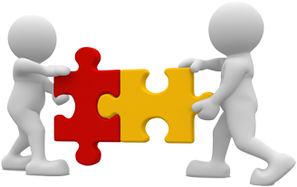 Blonde Working Puzzle Clipart - Two Person (400x300)