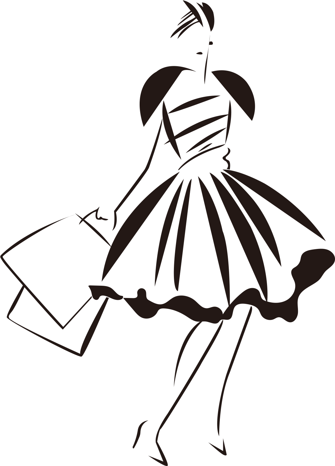 Art Abstract Model Silhouette Png And Vector Image - Sunday Is For Shopping Quote (2000x2000)