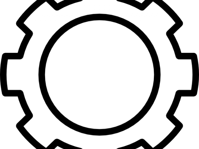 Gears Clipart Line Art - Icono Engranajes Blanco Png (640x480)