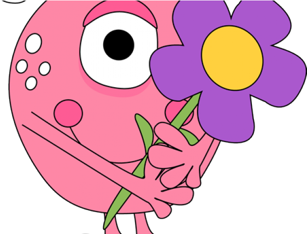 Monster Clipart Flower - Moon Face (640x480)