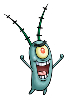 Nickelodeon Slime Cup Team Blue - Plankton From Spongebob (450x338)