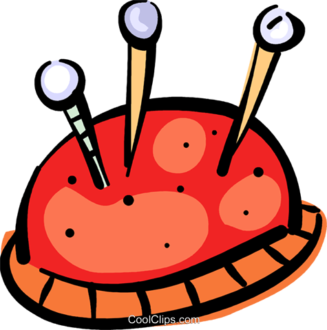 Pin Cushions Royalty Free Vector Clip Art Illustration - Almofada Agulha Png (475x480)