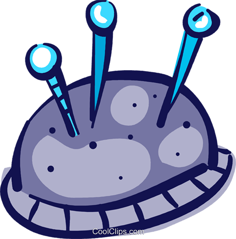 Pin Cushions Royalty Free Vector Clip Art Illustration - Ilustração Almofada Com Alfinete Png (475x480)