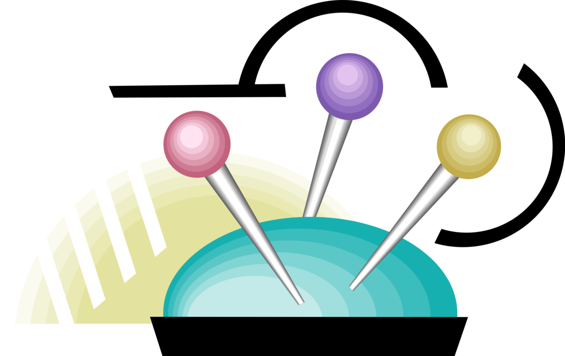 Vector Illustration Of Seamstress And Dressmaker Pin - Almofada De Alfinete Png (1110x700)