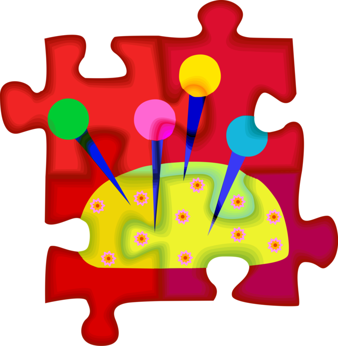 Vector Illustration Of Sewing Pin Cushion With Needles - Vector Illustration Of Sewing Pin Cushion With Needles (684x700)