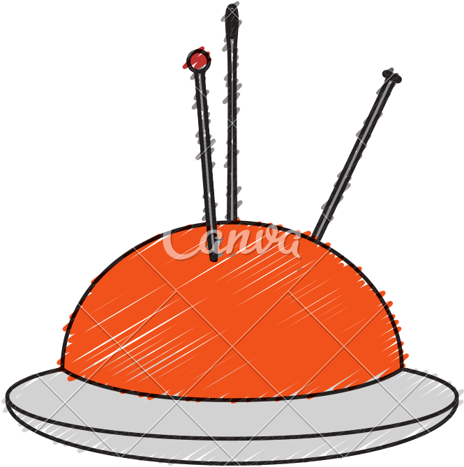 Sewing Pincushion Isolated Icon - Sewing Pincushion Isolated Icon (800x800)