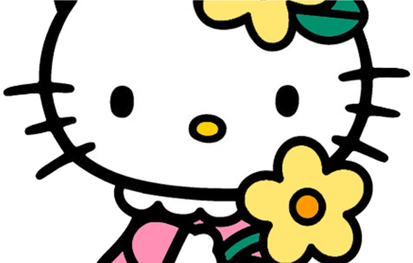 Hello Kitty Clip Art Cartoon Clip Art - Hello Kitty Flower Clipart (1368x855)
