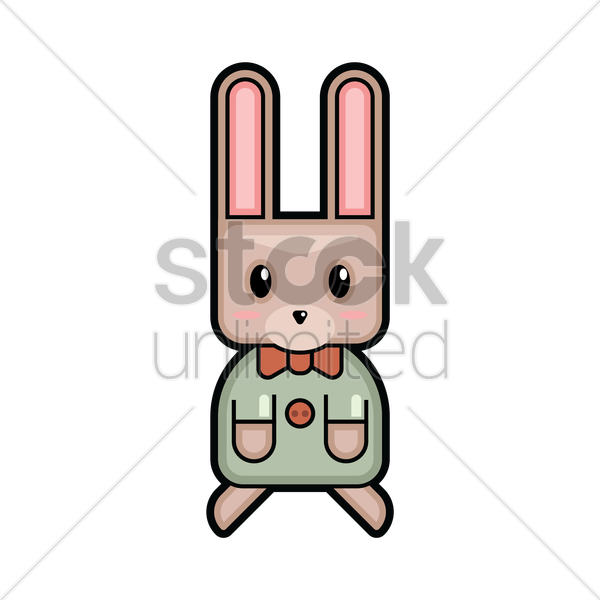 Easter Bunny With Bowtie Vector Image Stockunlimited - Rabbit Policeman (600x600)