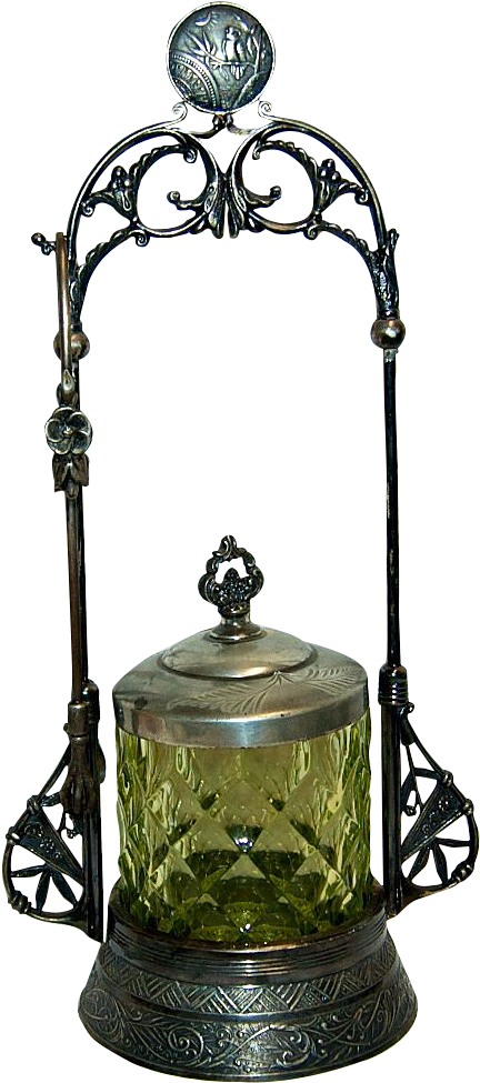 1880's-1890's Japanese Influence Sp Pickle Castor W/ - Brass (432x975)