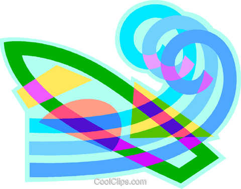Surfboard With Wave Royalty Free Vector Clip Art Illustration - Surfboard With Wave Royalty Free Vector Clip Art Illustration (480x376)